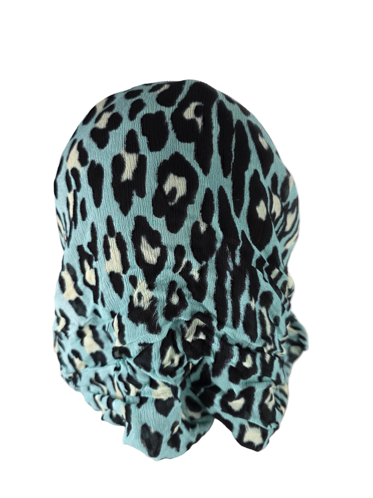 Turban - BETTY - à tige flexible - Mousseline crinkle motif léopard