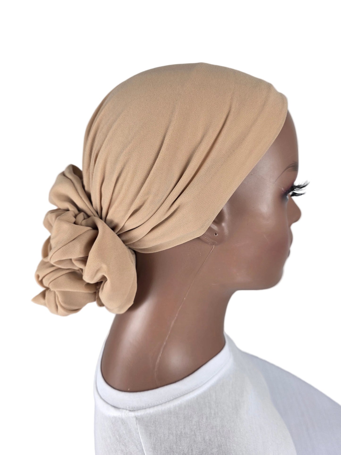 Mini voile - ABBY- mini hijab avec bonnet intégré + chouchou - couleurs unies