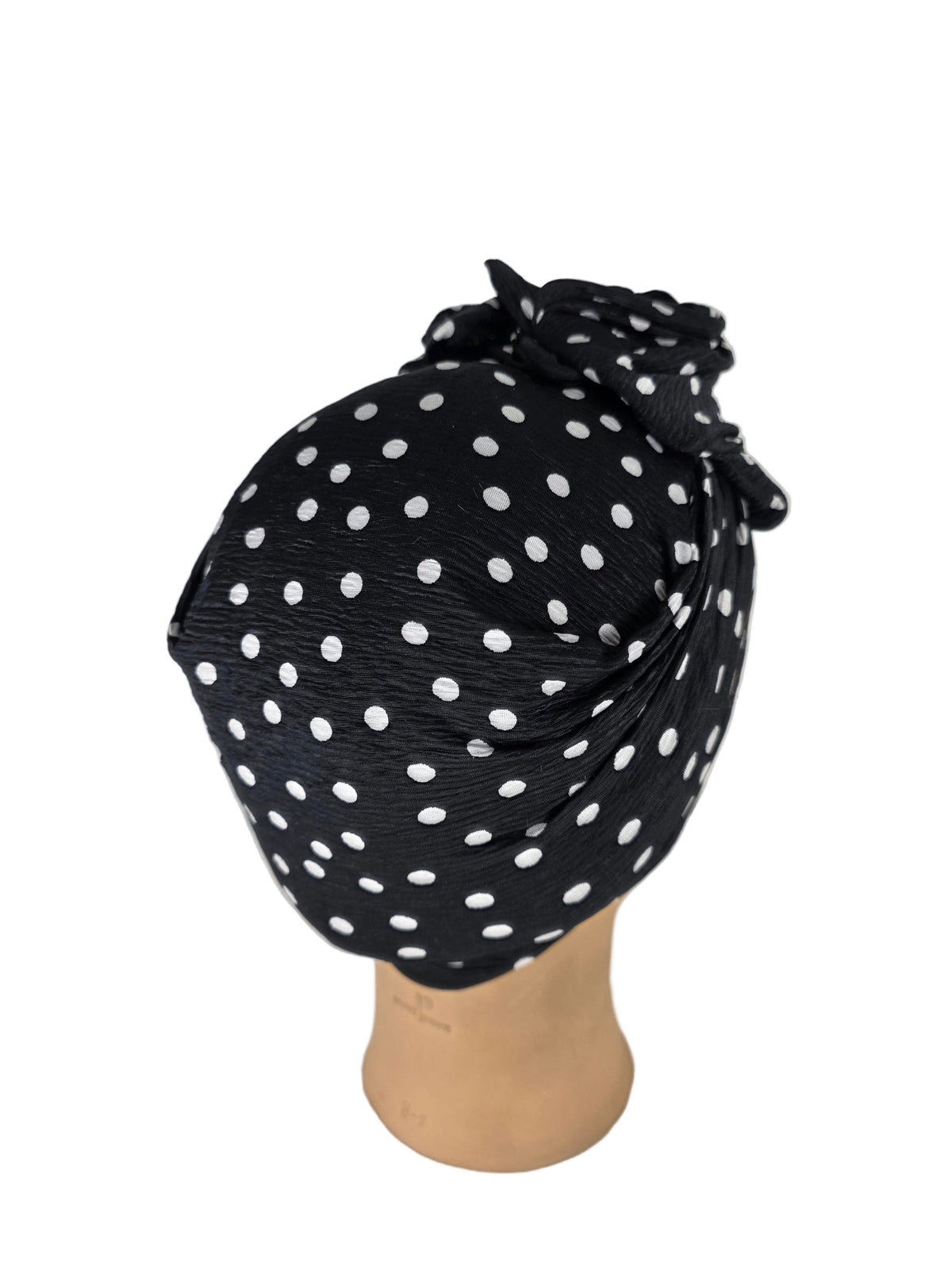 Turban - BETTY - à tige flexible - Série Mousseline crinkle à pois
