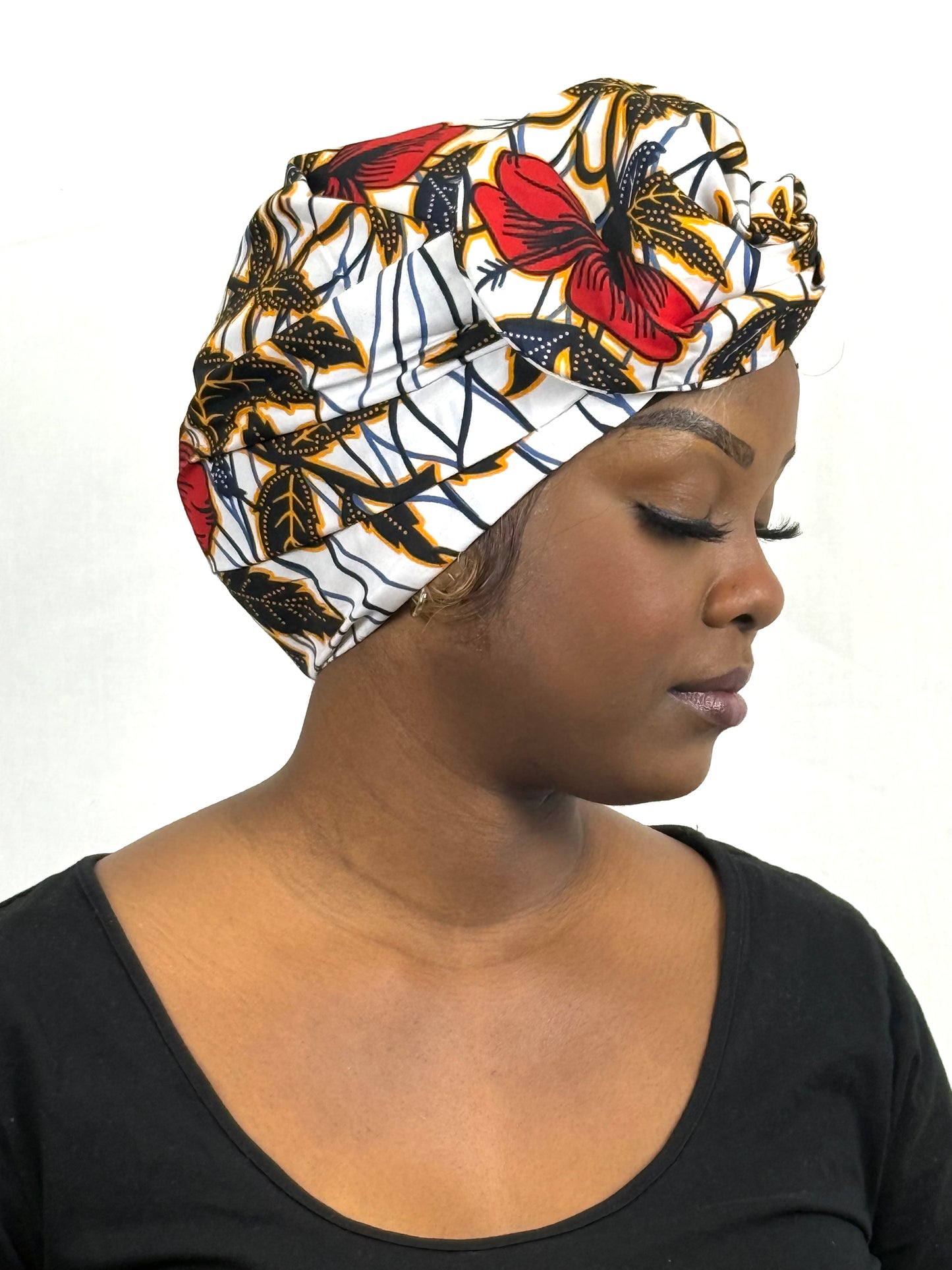 Turban Femme - BETTY - à tige malléable - Imprimé Wax