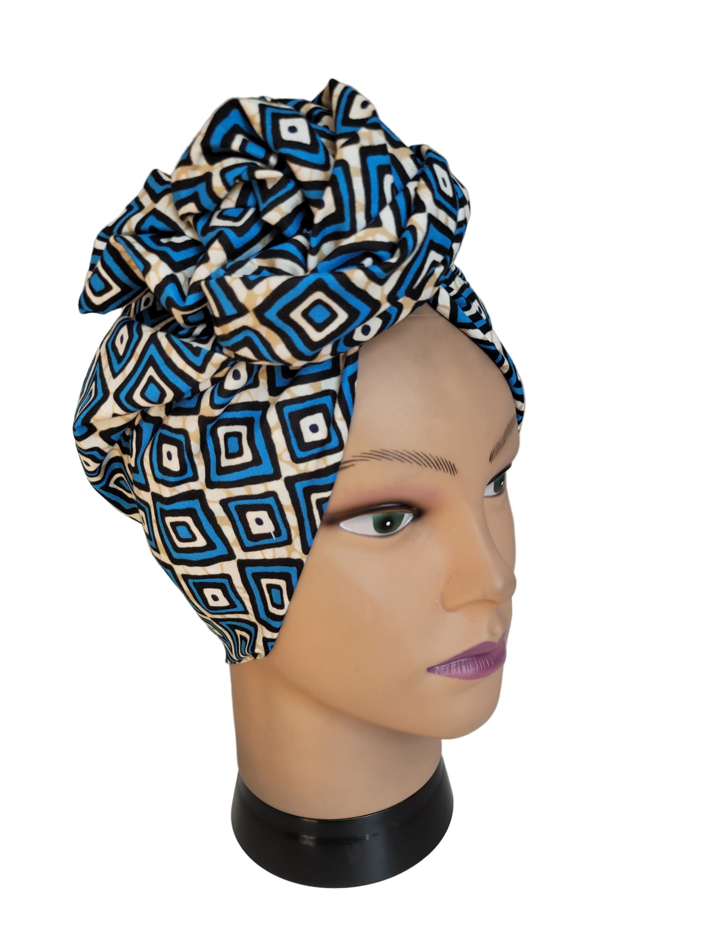 Turban Femme - ANNA - à tige malléable - Imprimé Wax