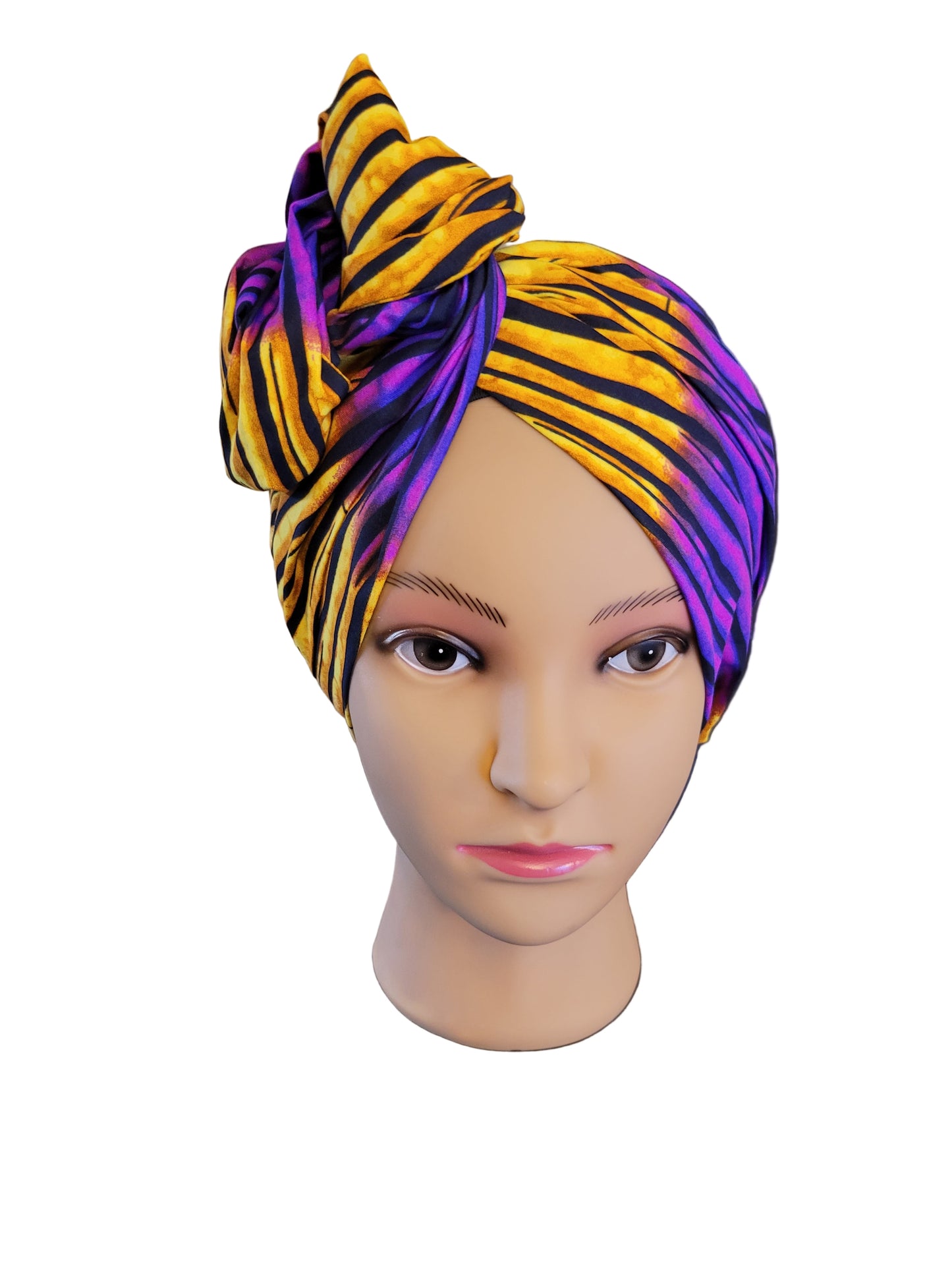 Turban Femme - ANNA - à tige malléable - Imprimé Wax