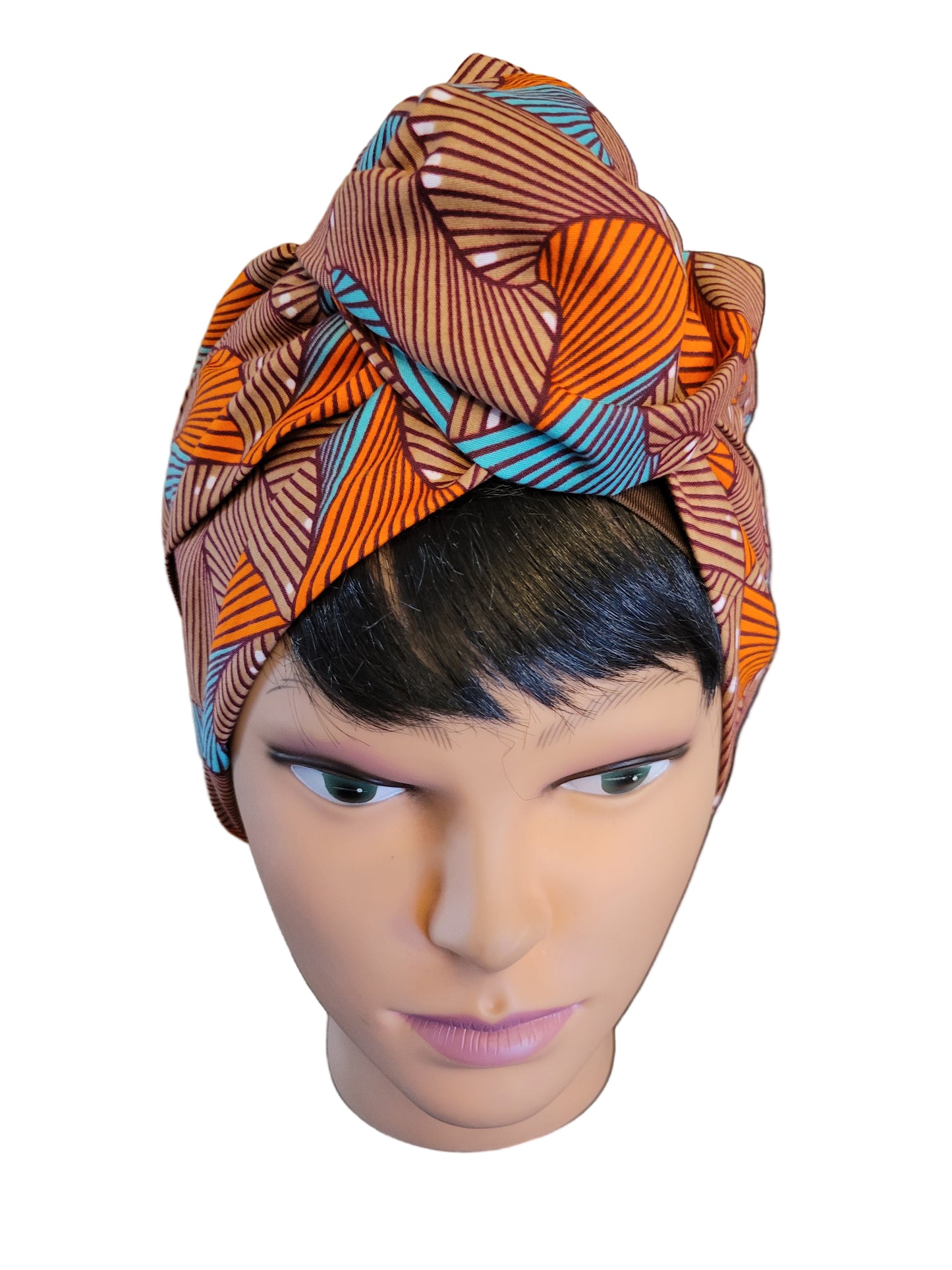 Turban Femme - ANNA - à tige malléable - Imprimé Wax