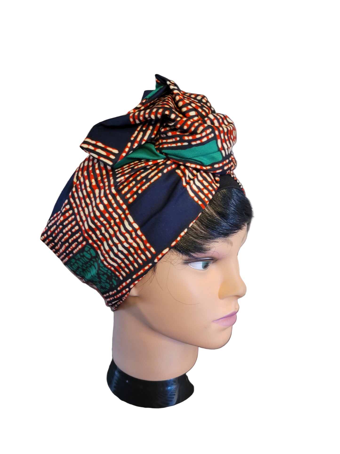 Turban Femme - ANNA - à tige malléable - Imprimé Wax