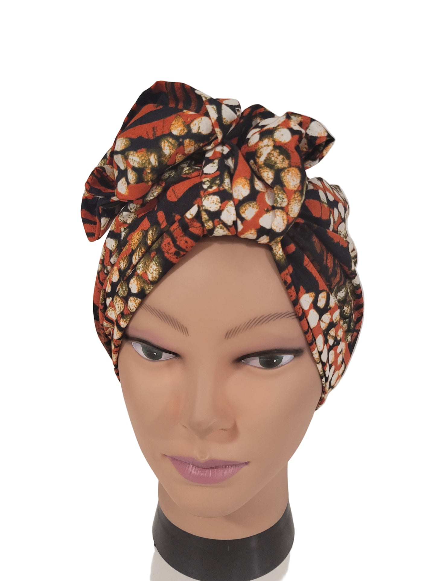 Turban Femme - ANNA - à tige malléable - Imprimé Wax