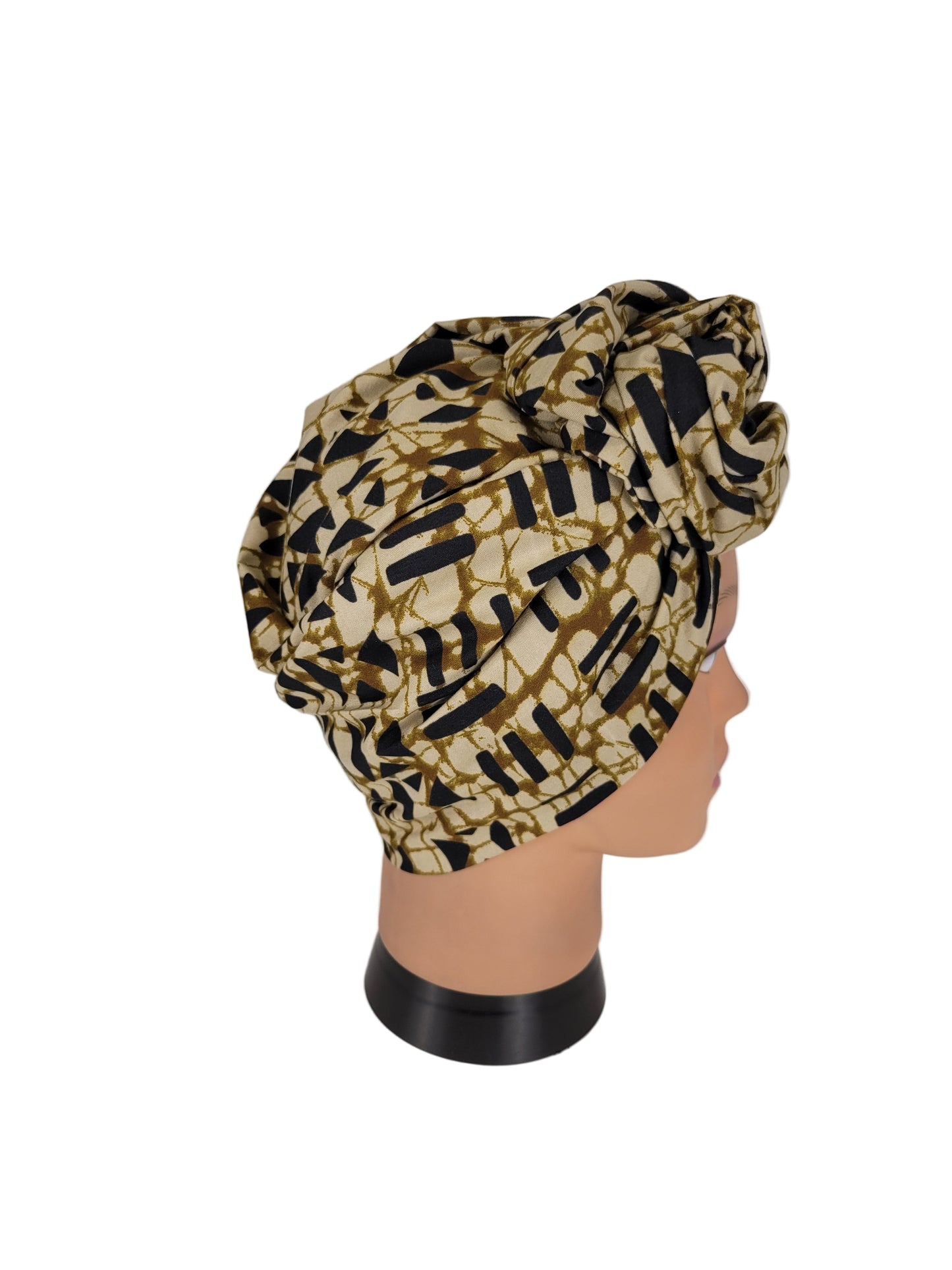 Turban Femme - ANNA - à tige malléable - Imprimé Wax