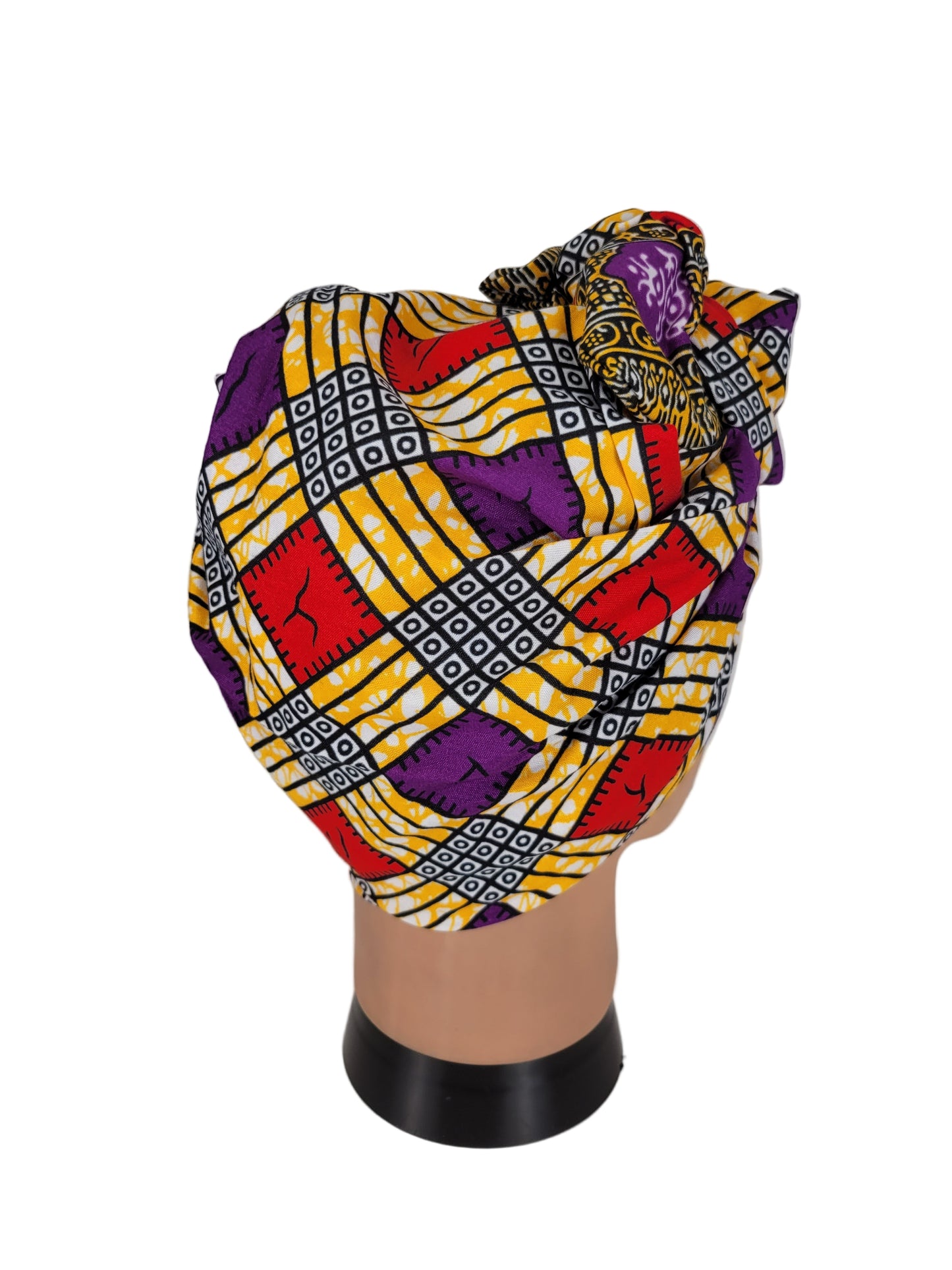 Turban Femme - ANNA - à tige malléable - Imprimé Wax