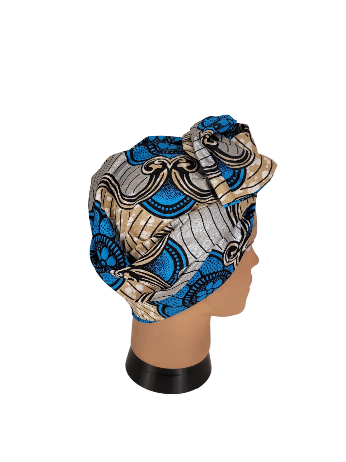 Turban Femme - ANNA - à tige malléable - Imprimé Wax