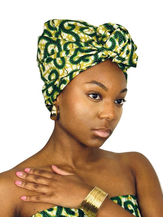 Turban Femme - ANNA - à tige malléable - Imprimé Wax