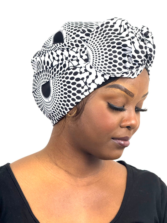 Turban Femme - BETTY - à tige malléable - Tissu imprimés wax