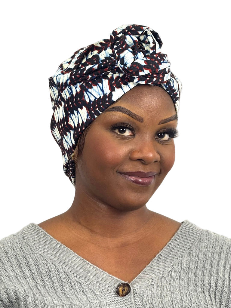 Turban Femme - BETTY - à tige malléable - Imprimé Wax