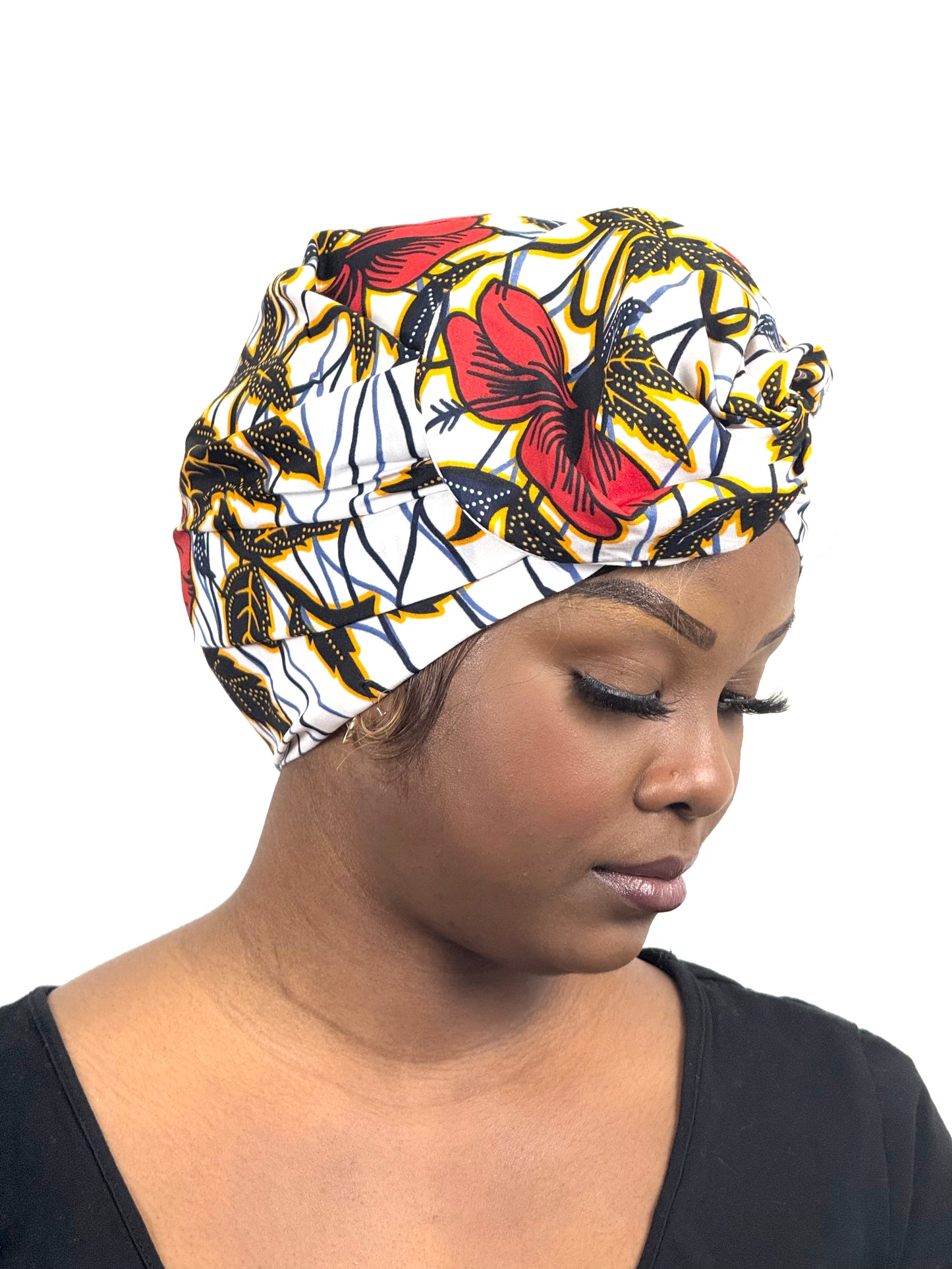 Turban Femme - BETTY - à tige malléable - Imprimé Wax