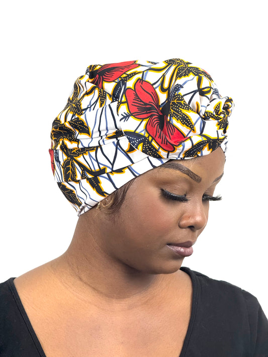 Turban Femme - BETTY - à tige malléable - Imprimé Wax