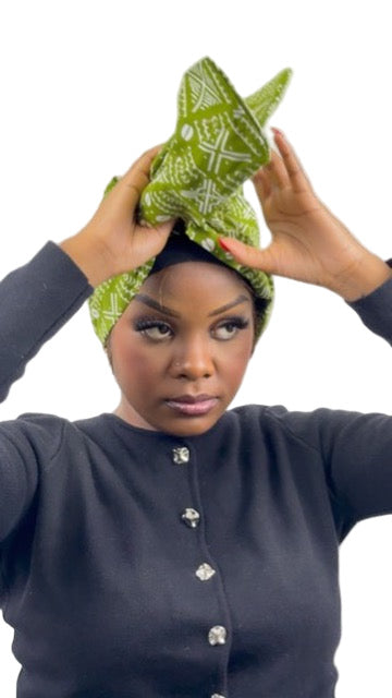 Turban Femme - ANNA - à tige malléable - Imprimé Wax
