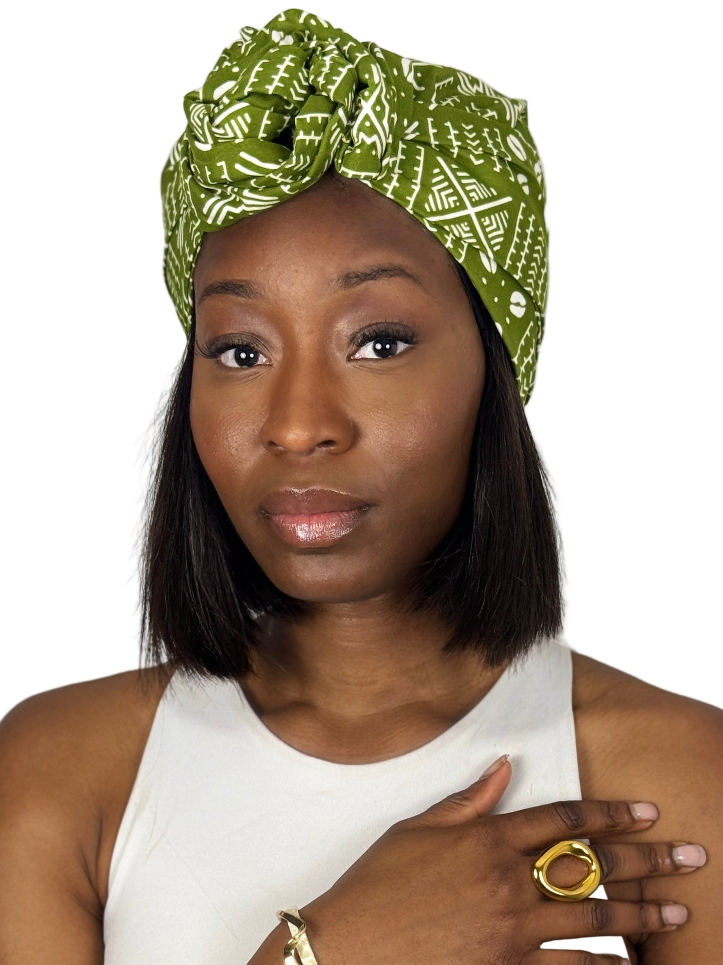 Turban Femme - ANNA - à tige malléable - Imprimé Wax