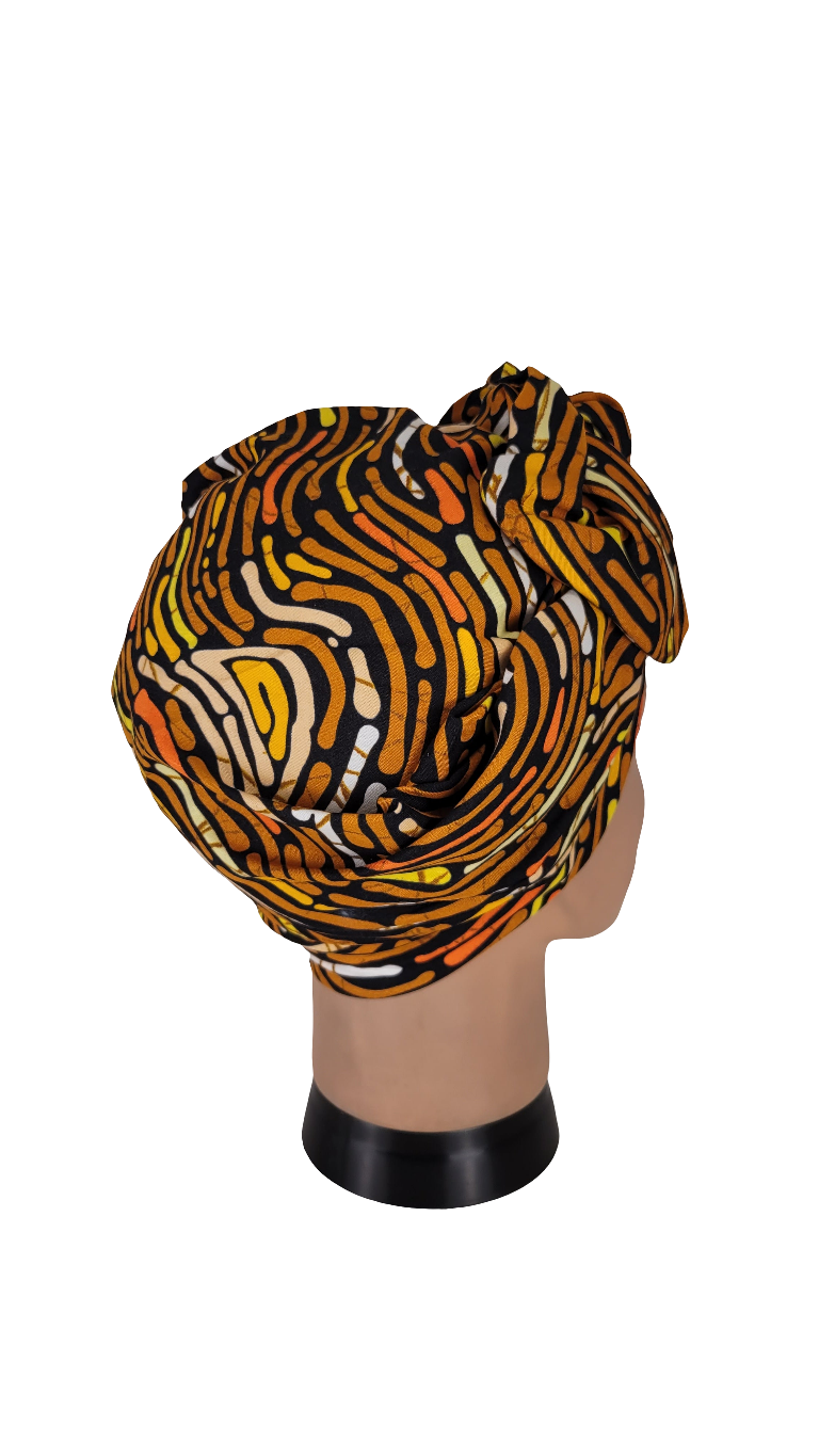 Turban Femme - BETTY - à tige malléable - Imprimé Wax