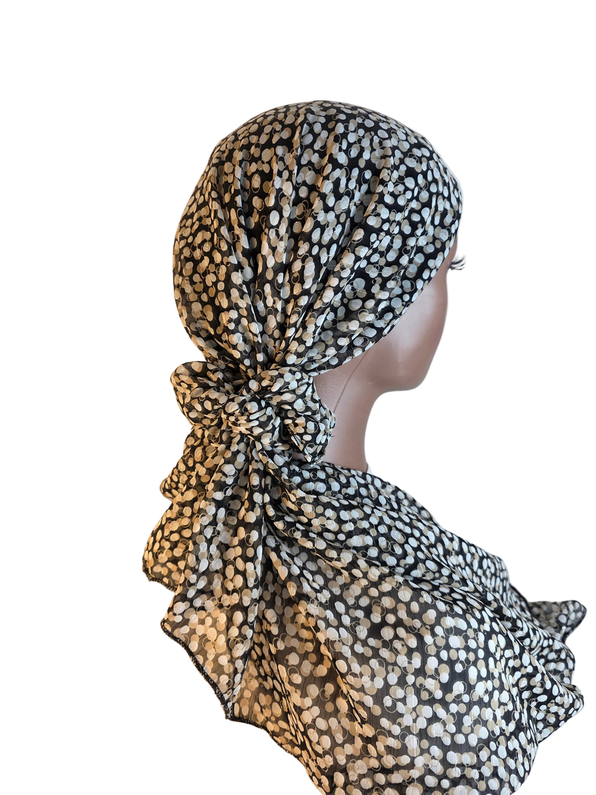 Mini voile - ABBY - Voile en mousseline avec bonnet intégré + chouchou - Divers motifs