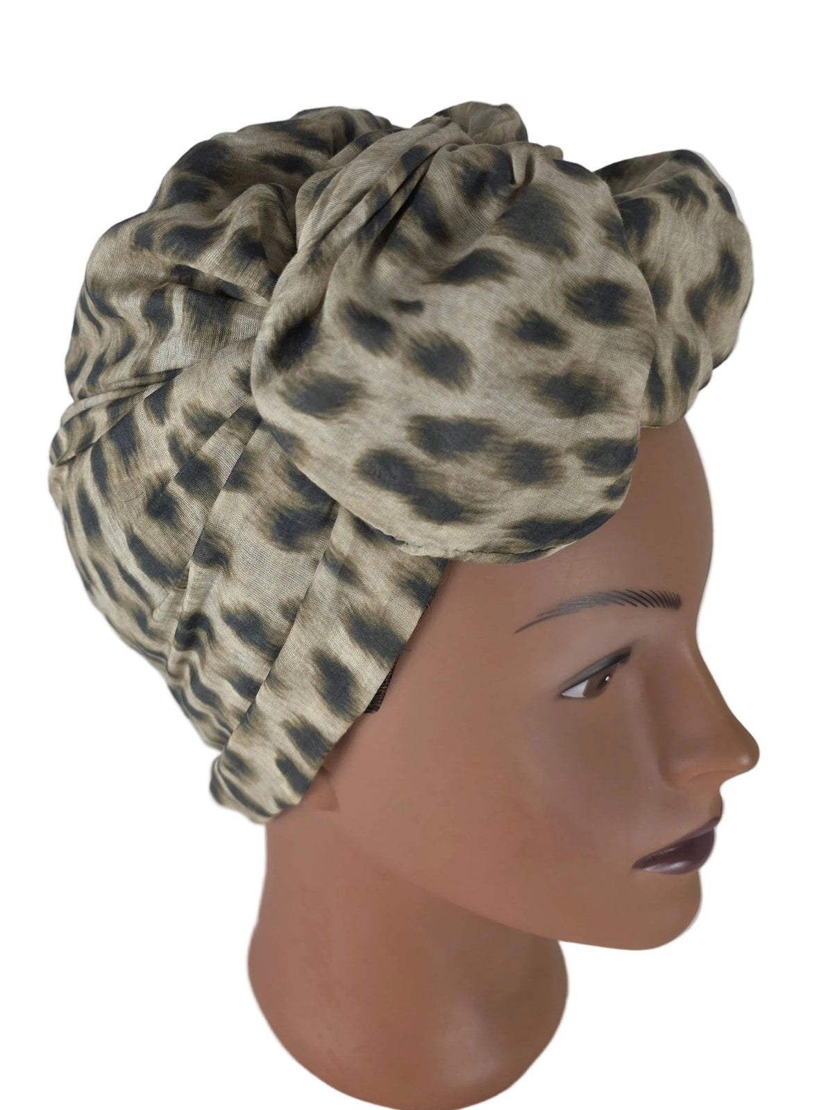 Turban - BETTY - à tige flexible - Série tissus imprimés animaliers
