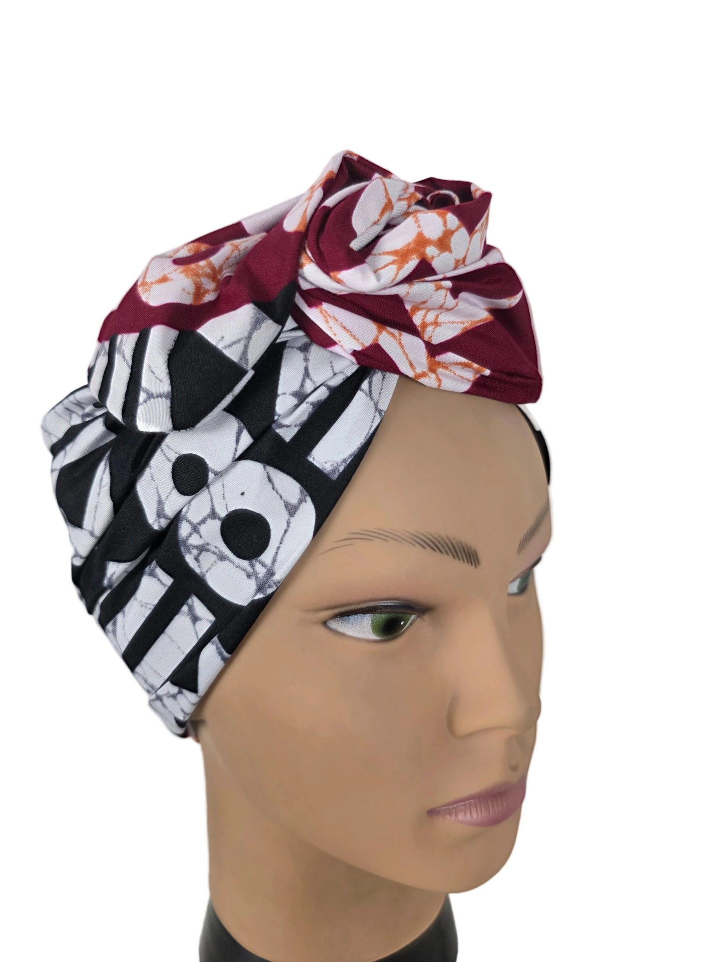 Turban - BETTY - à tige flexible - Tissu imprimé wax