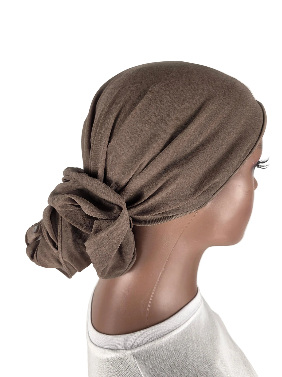 Mini voile - ABBY - Voile en mousseline avec bonnet intégré + chouchou - Diverses couleurs unies