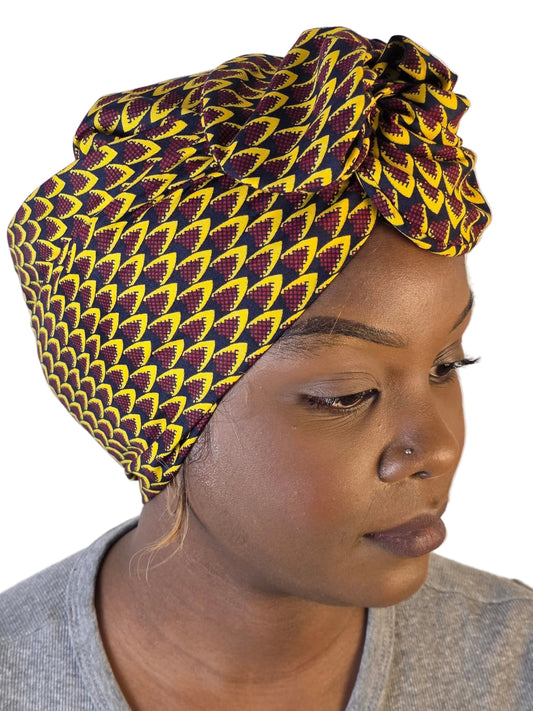 Turban Femme - BETTY - à tige flexible en imprimés wax