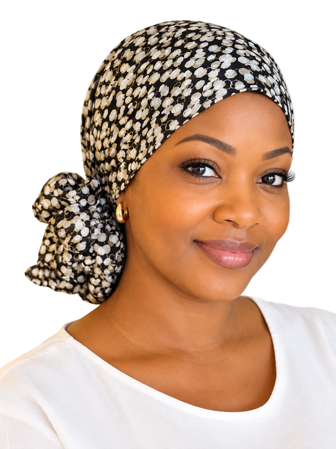 Mini voile - ABBY - Voile en mousseline avec bonnet intégré + chouchou - Divers motifs