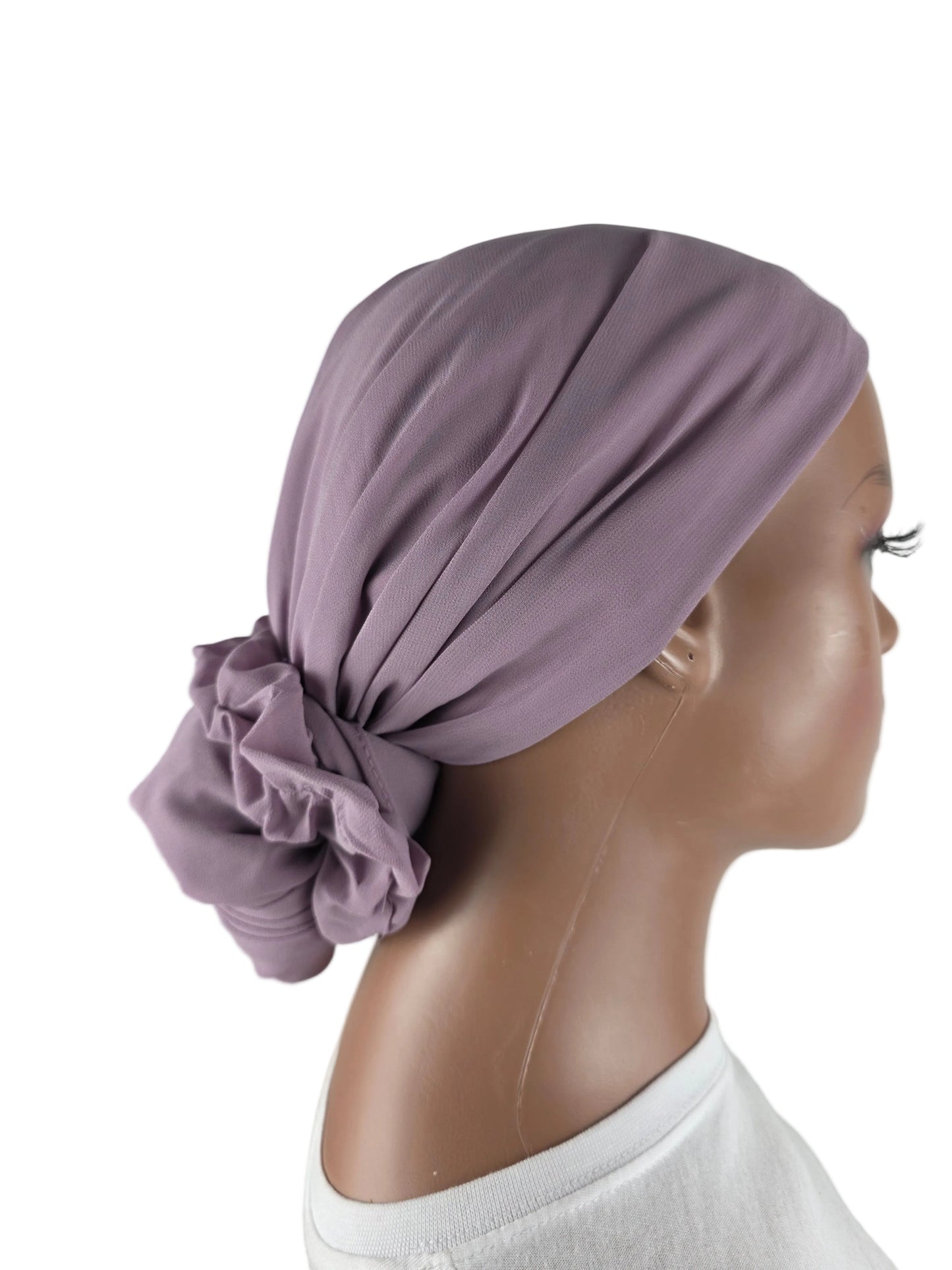Mini voile - ABBY- mini hijab avec bonnet intégré + chouchou - diverses couleurs unies