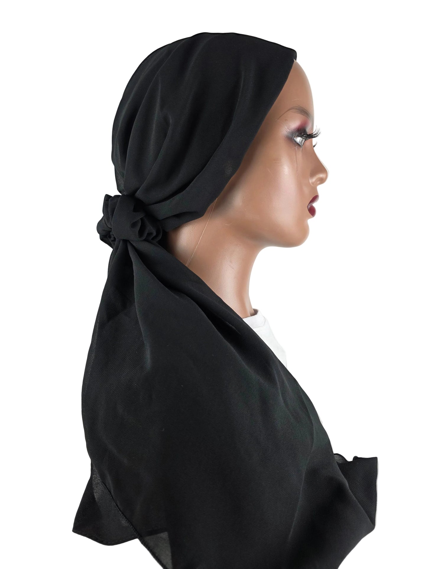 Mini voile - ABBY- mini hijab avec bonnet intégré + chouchou - diverses couleurs unies