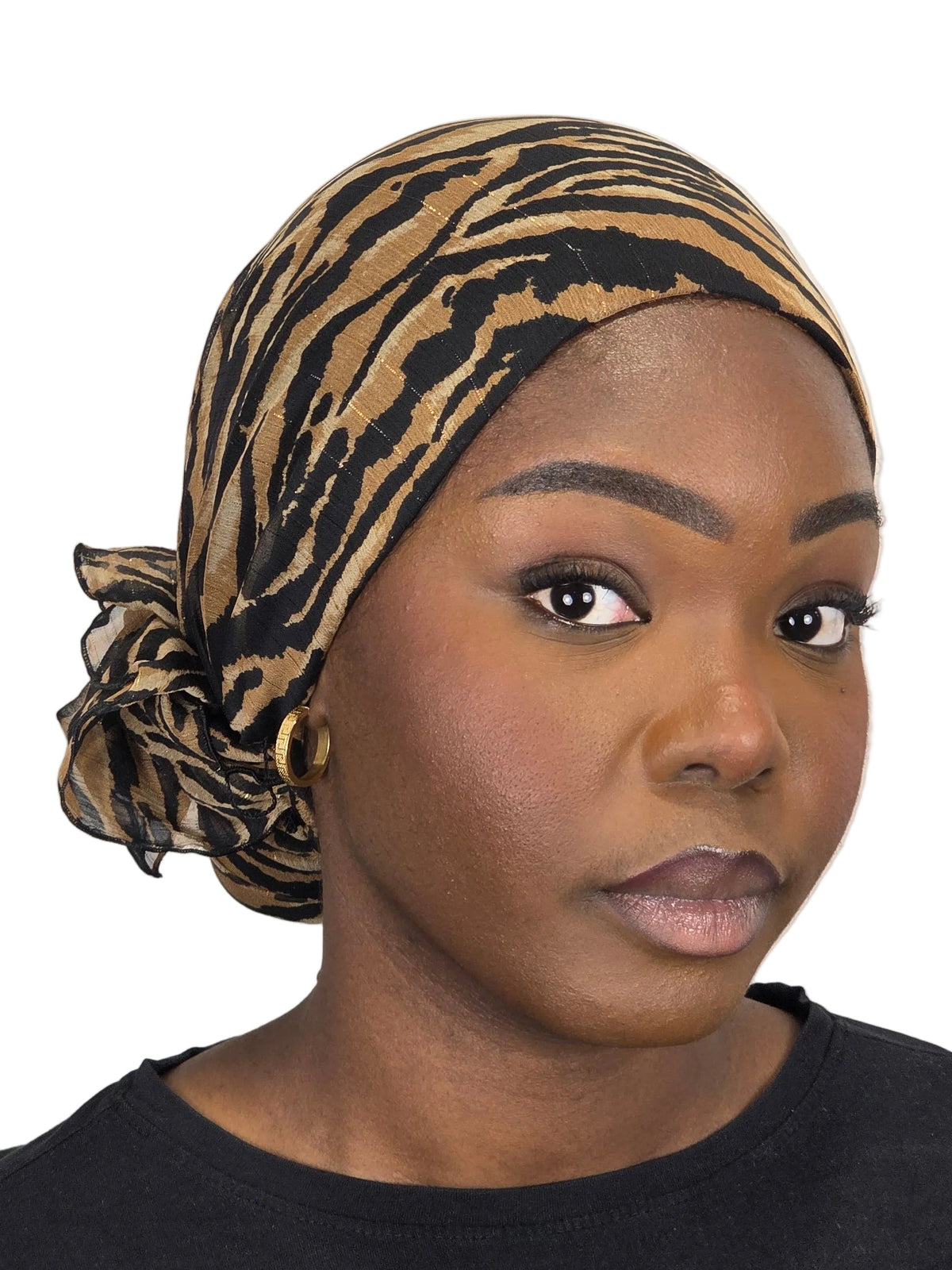 Mini voile - ABBY - Voile en mousseline avec bonnet intégré + chouchou - Divers motifs