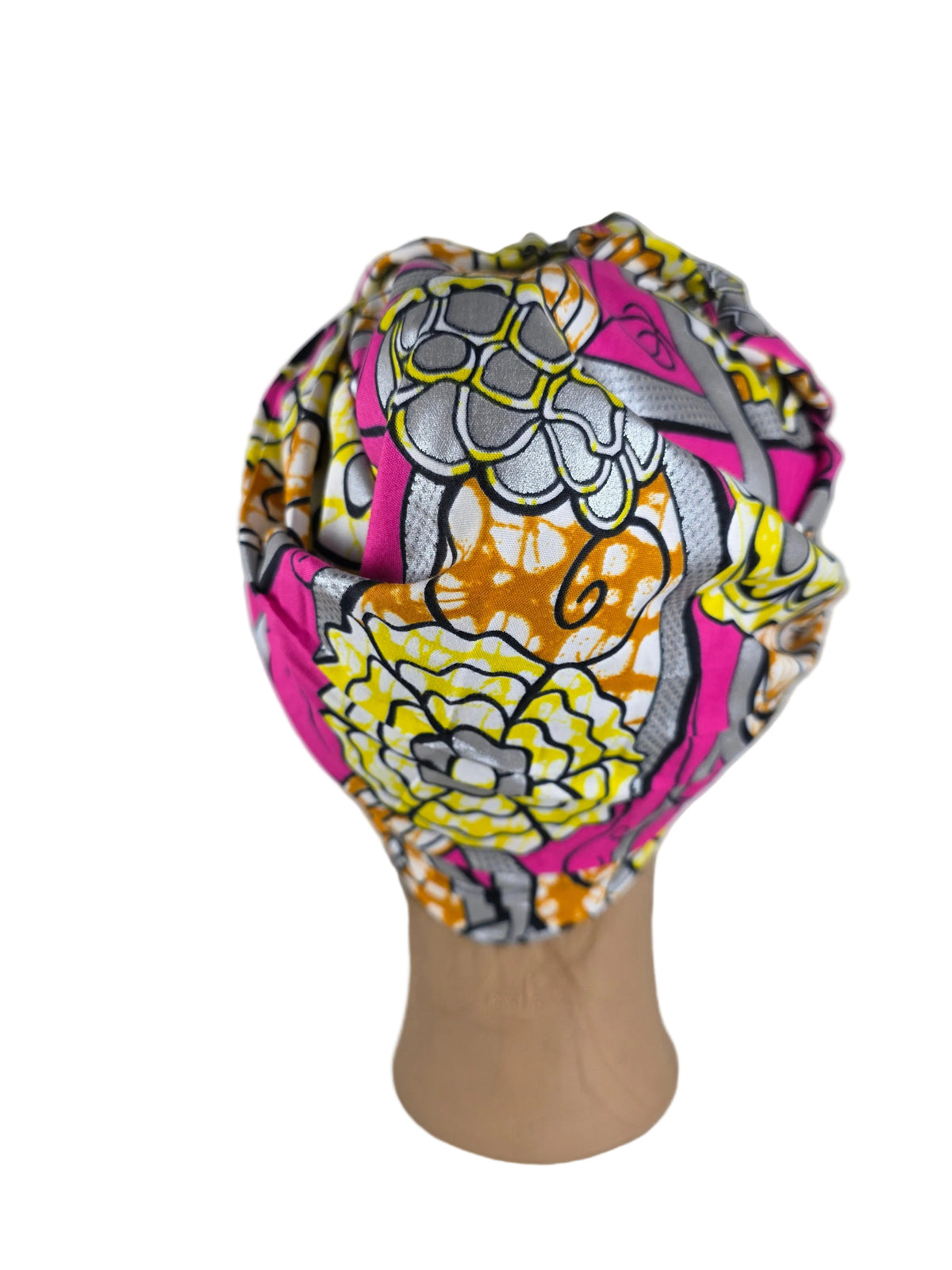Turban OU Bandeau - avec tige métallique en wax rose