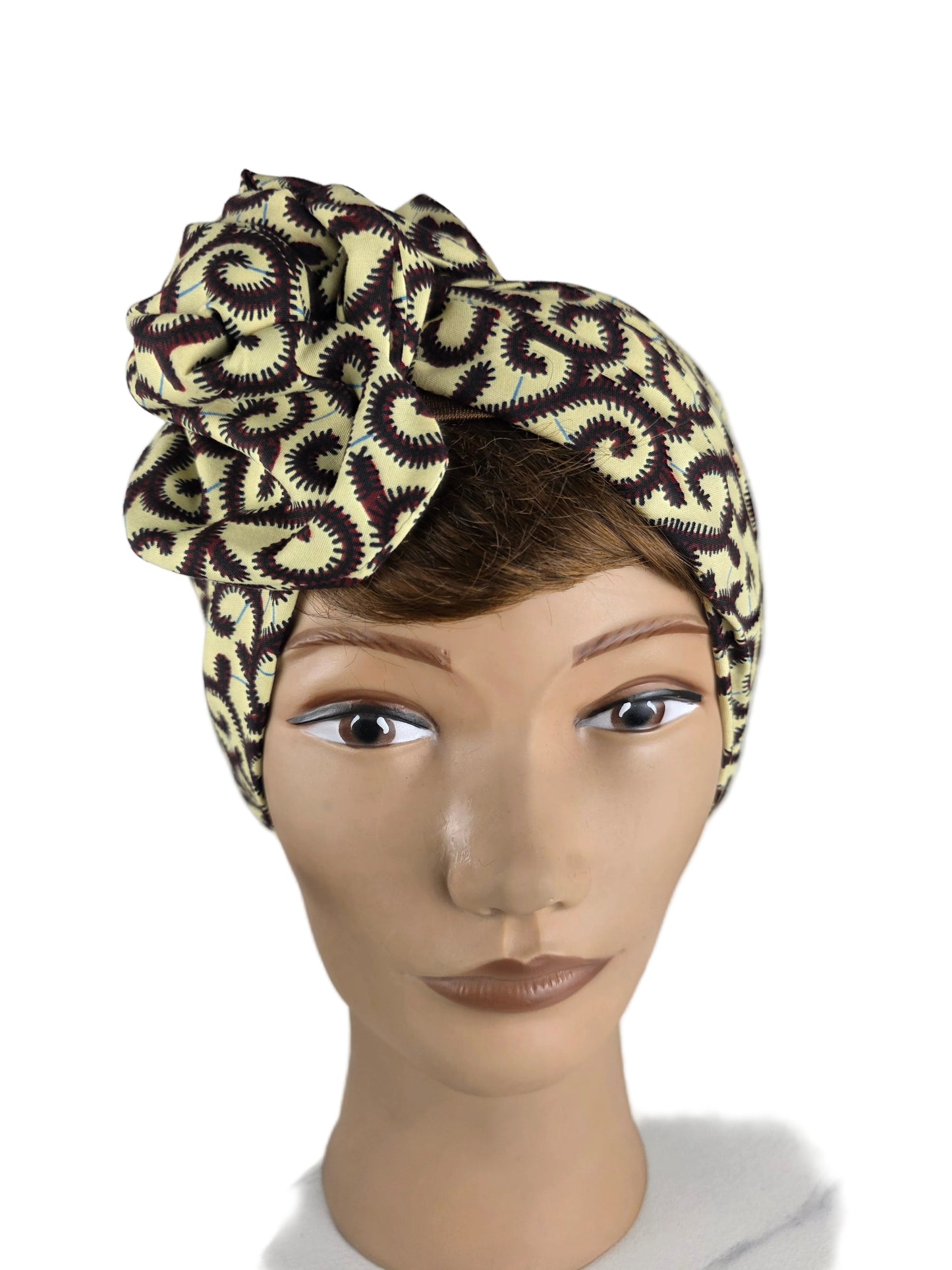 Turban Femme - BETTY - à tige flexible en imprimés wax