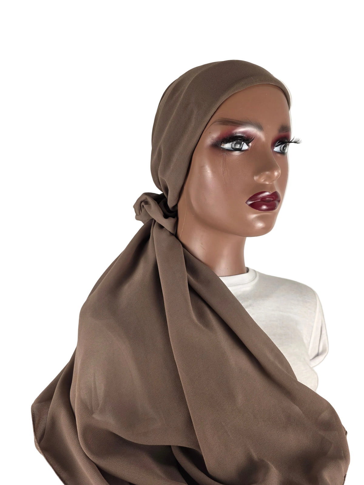 Mini voile - ABBY - Voile en mousseline avec bonnet intégré + chouchou - Diverses couleurs unies