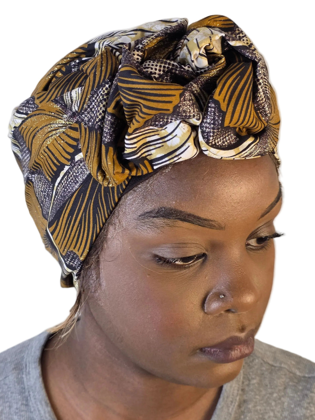 Turban Femme - BETTY - à tige flexible en imprimés wax