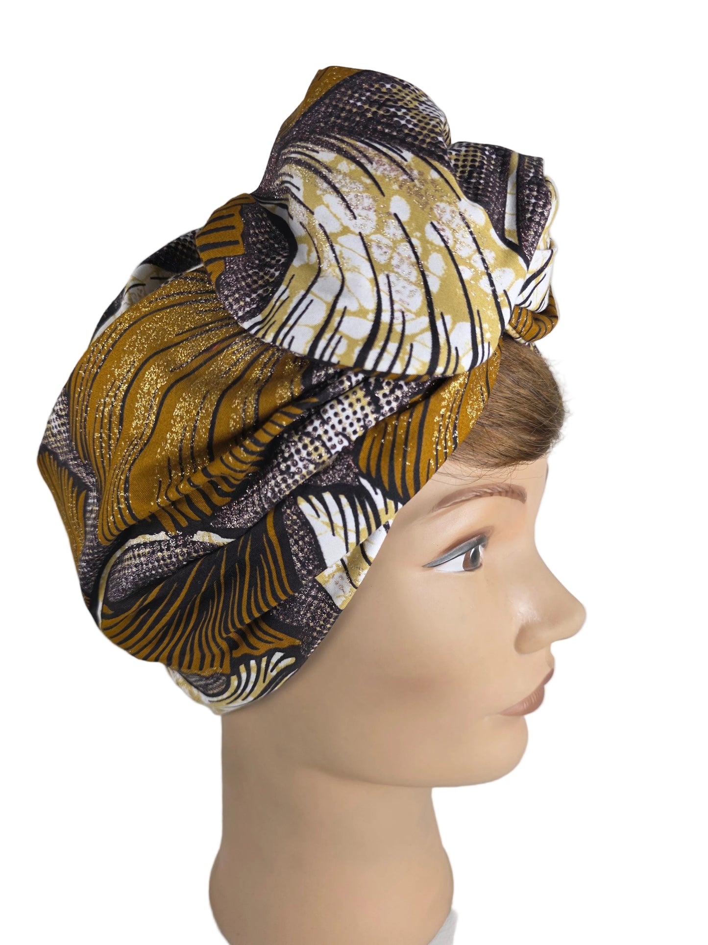 Turban Femme - BETTY - à tige flexible en imprimés wax