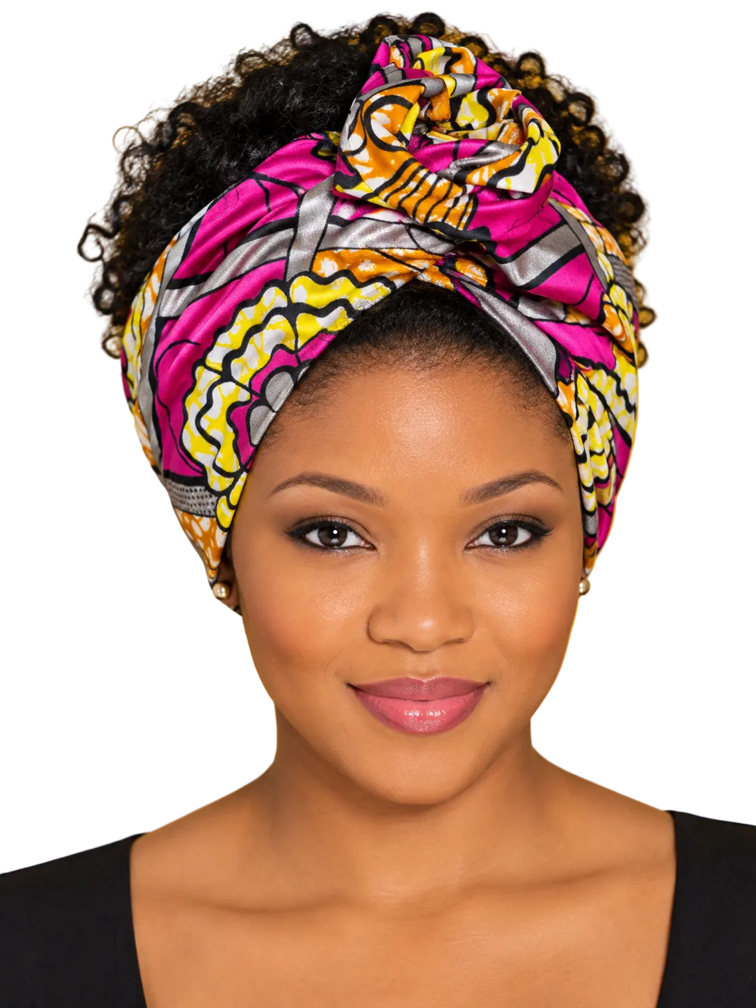 Turban OU Bandeau - avec tige métallique en wax rose