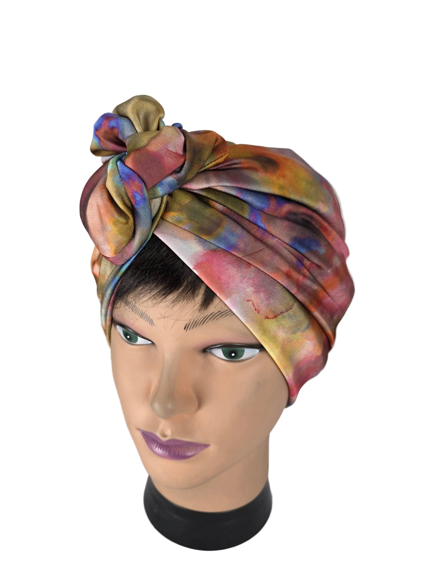 Turban Femme - BETTY - à tige malléable - Tissu Polyester multicolore