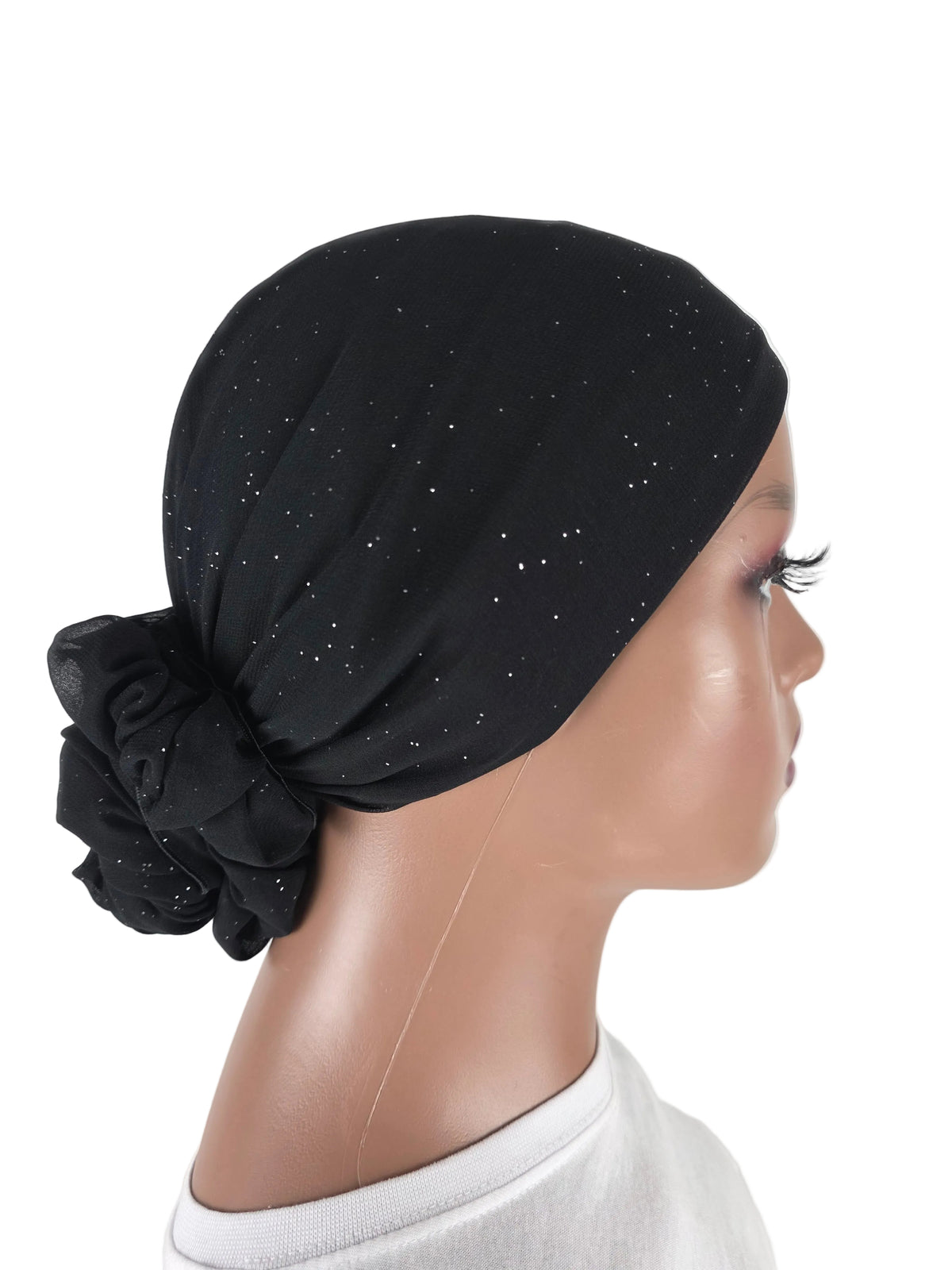 Mini voile - ABBY - Voile en mousseline avec bonnet intégré + chouchou - Diverses couleurs unies