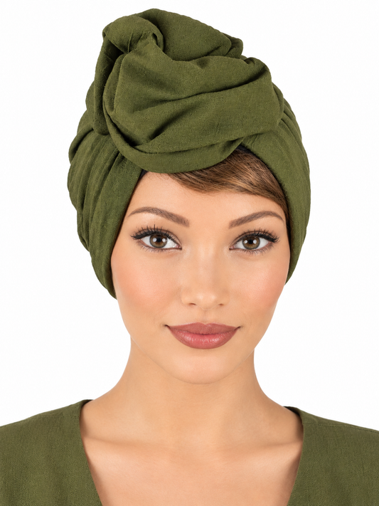 Turban - BETTY - à tige flexible - en Polycoton