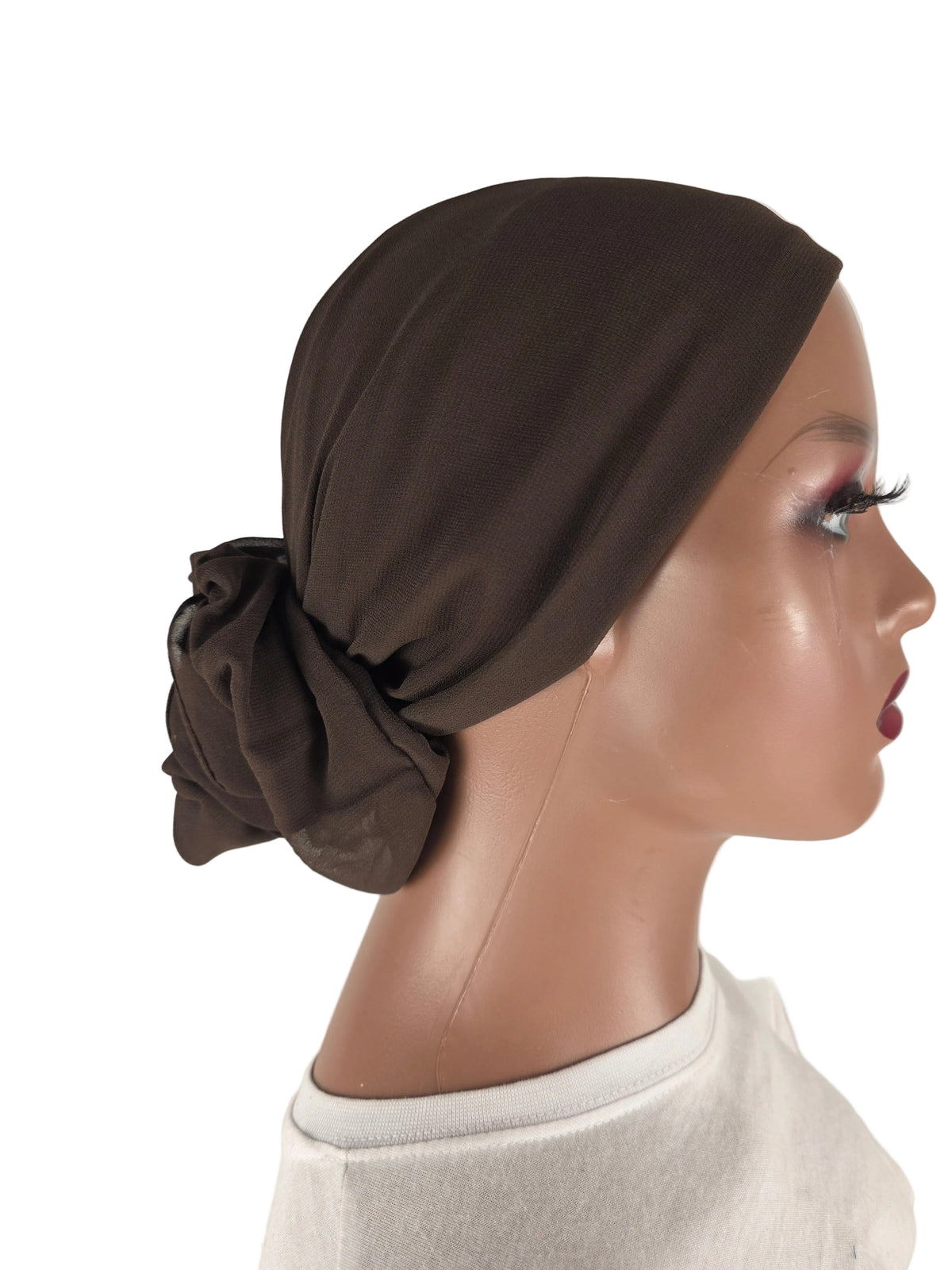 Mini voile - ABBY - Voile en mousseline avec bonnet intégré + chouchou - Diverses couleurs unies