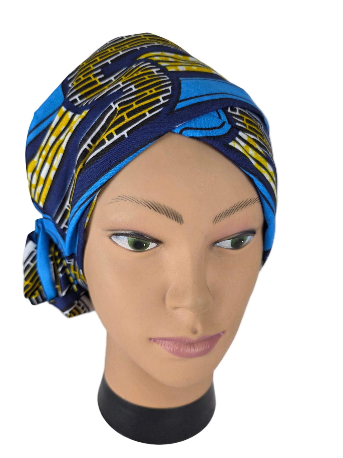 Turban Femme - Isabella - à tige malléable - Tissu imprimé wax