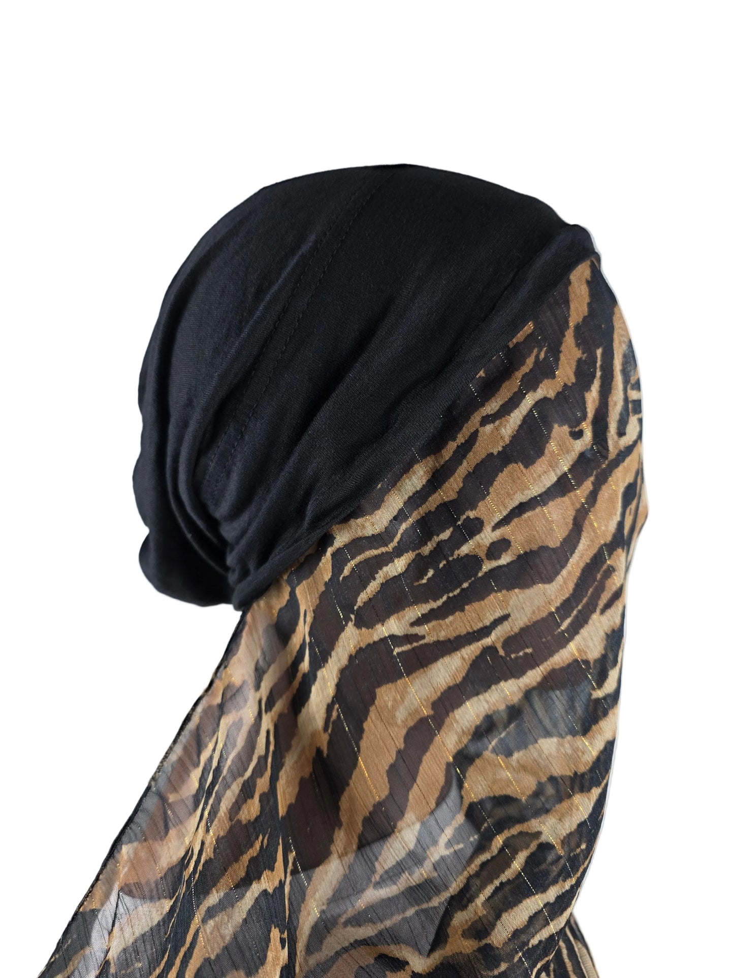 Mini voile - ABBY- mini hijab avec bonnet intégré + chouchou divers motifs