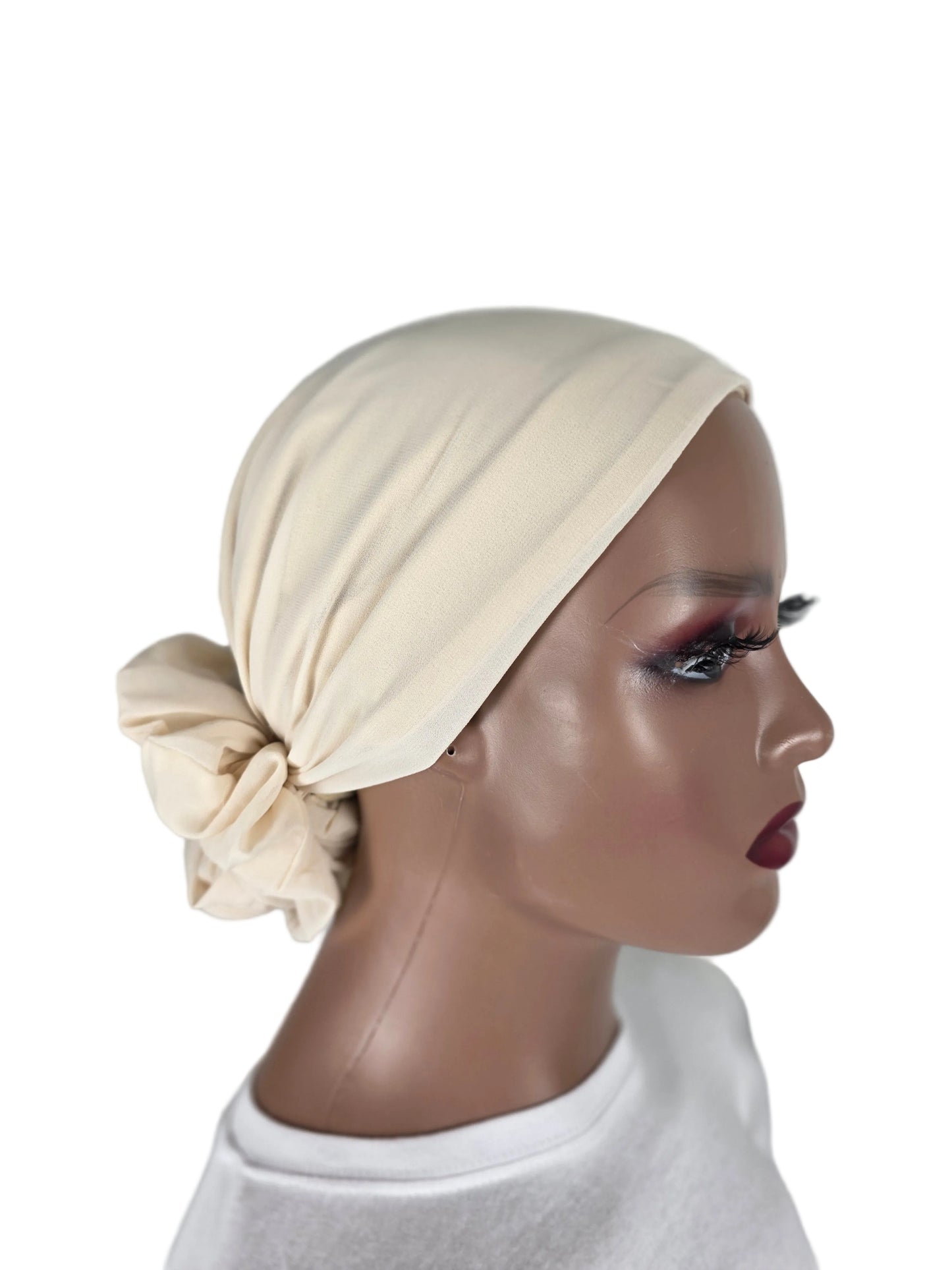 Mini voile - ABBY- mini hijab avec bonnet intégré + chouchou - couleurs unies