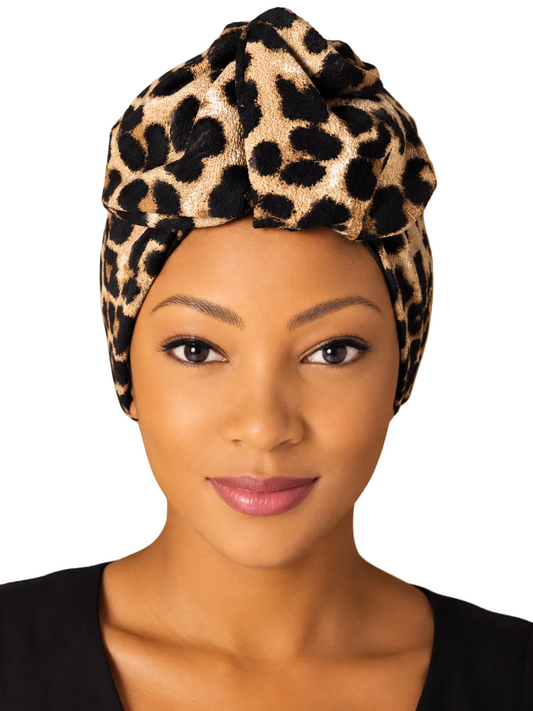Turban - BETTY - à tige flexible - Série tissus imprimés animaliers