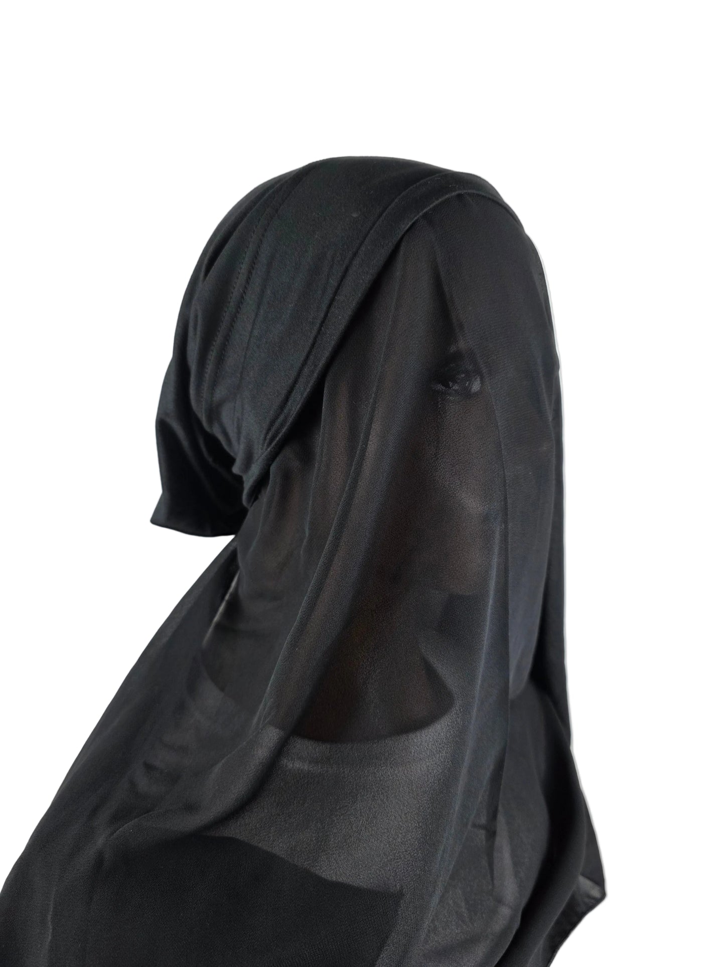 Mini voile - ABBY- mini hijab avec bonnet intégré + chouchou - diverses couleurs unies