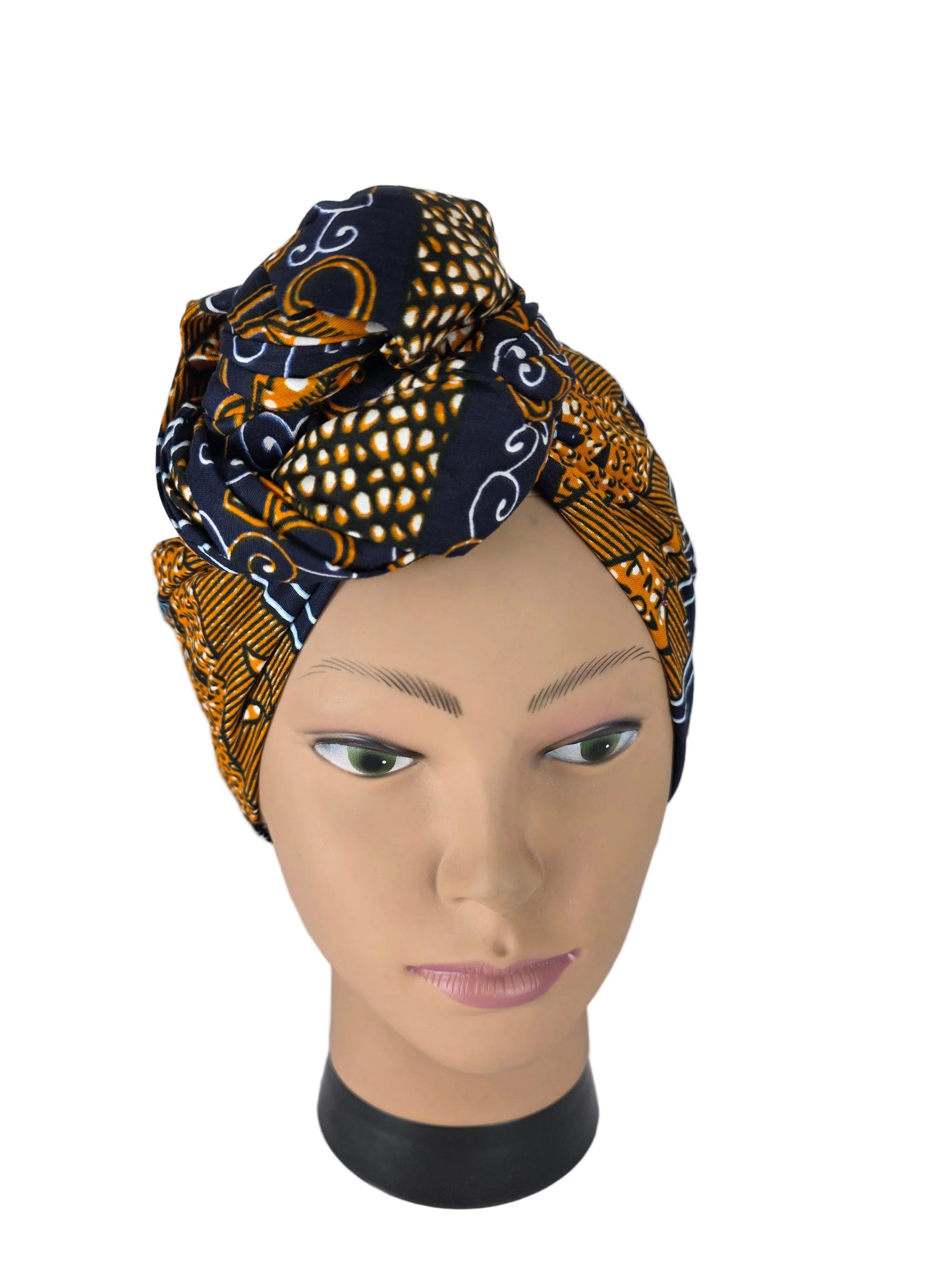 Turban Femme - Isabella - à tige malléable - Tissu imprimé wax
