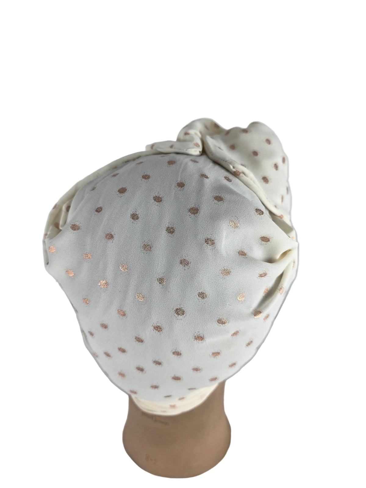 Turban - BETTY - à tige flexible - Série crêpe à pois pailletés argentés