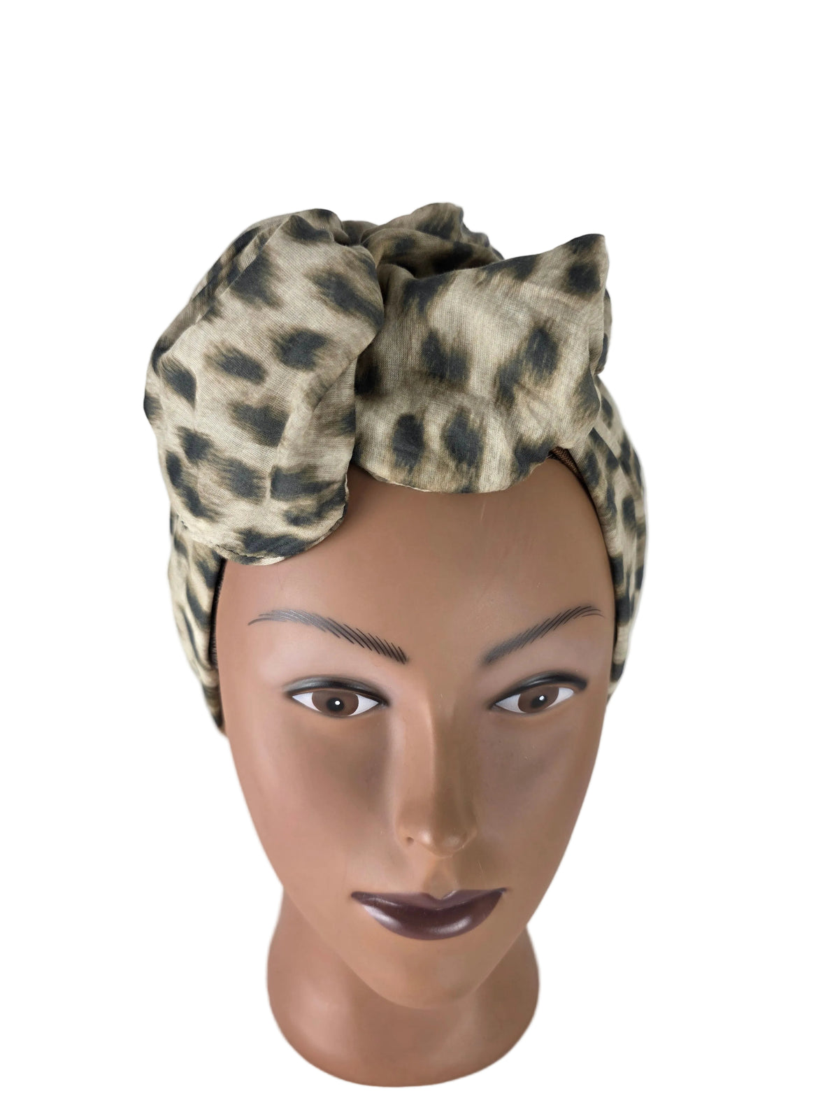Turban - BETTY - à tige flexible - Série tissus imprimés animaliers
