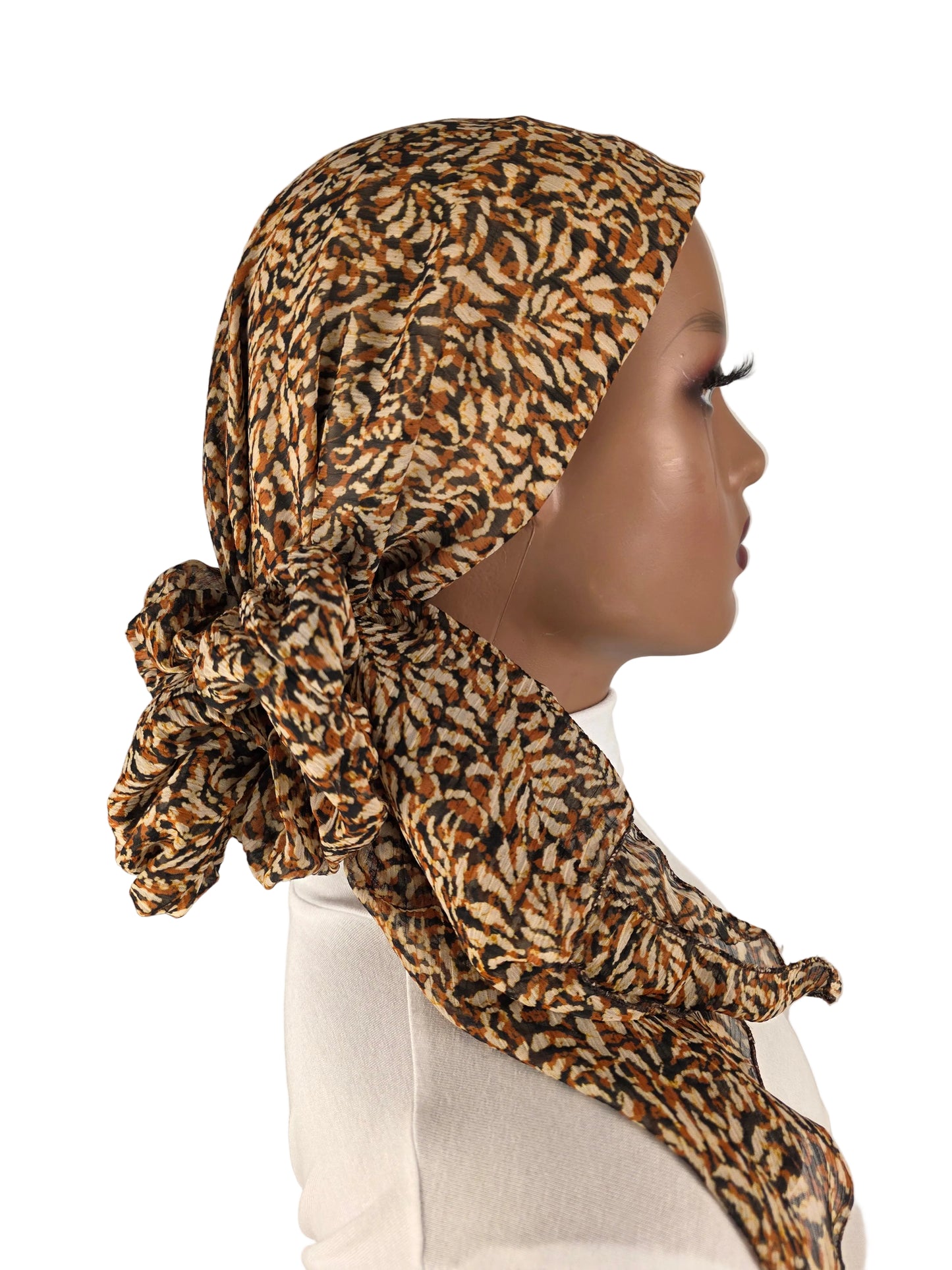 Mini voile - ABBY- mini hijab avec bonnet intégré + chouchou divers motifs