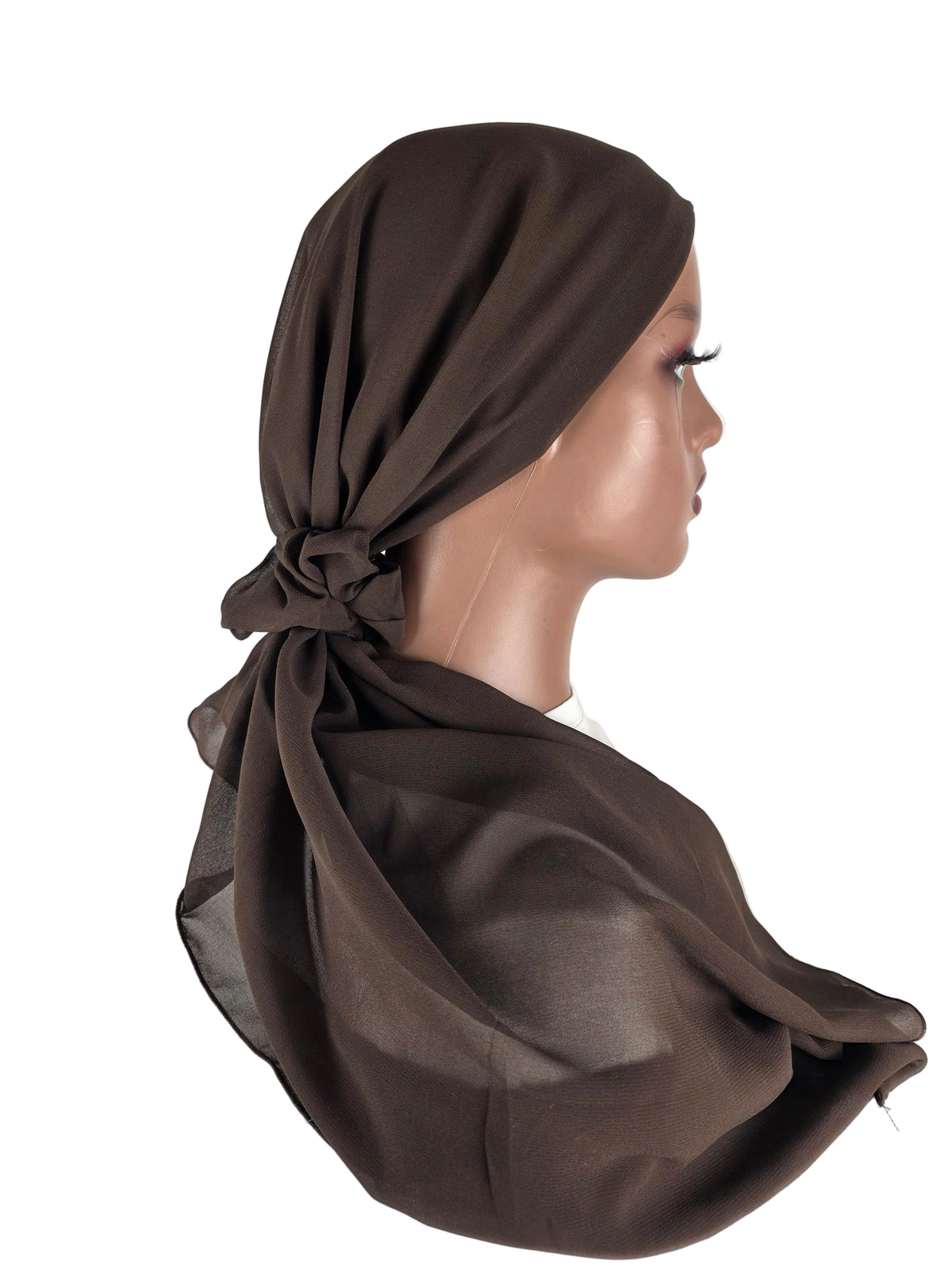 Mini voile - ABBY - Voile en mousseline avec bonnet intégré + chouchou - Diverses couleurs unies