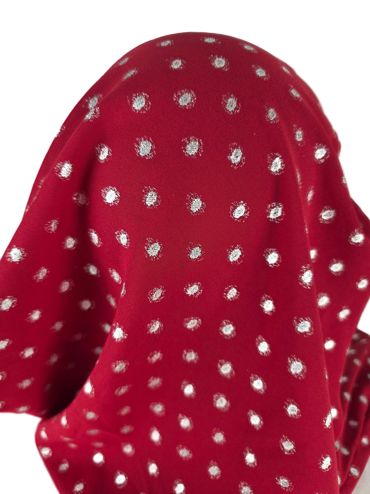 Turban - BETTY - à tige flexible - Série crêpe à pois pailletés argentés